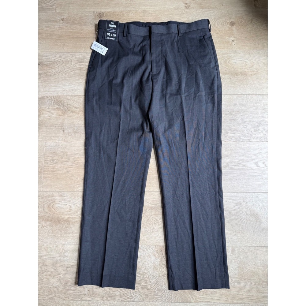 NWT Mens Murano ZAC flat front relaxed straight leg dress pants stretch SZ 36x30